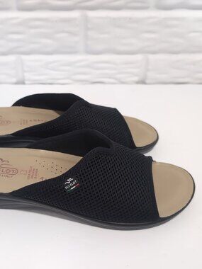 Fly Flot Mesh Slide Sandals Black Size 10.5 / EU 41 Women Leather Made in Italy